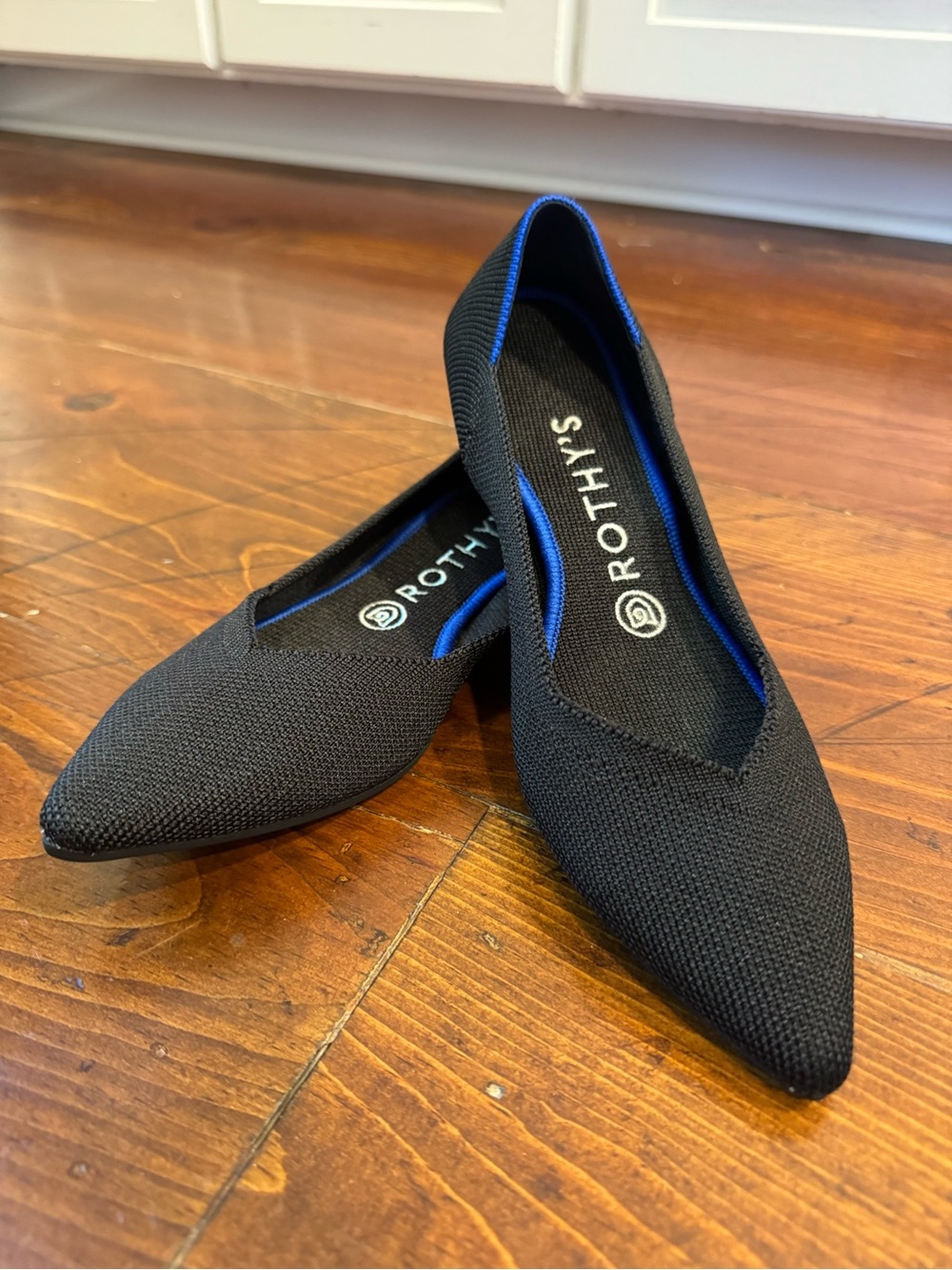 Rothy's‎ The Point- Black  Knit Flats. Size 7.5 -Classic- Washable